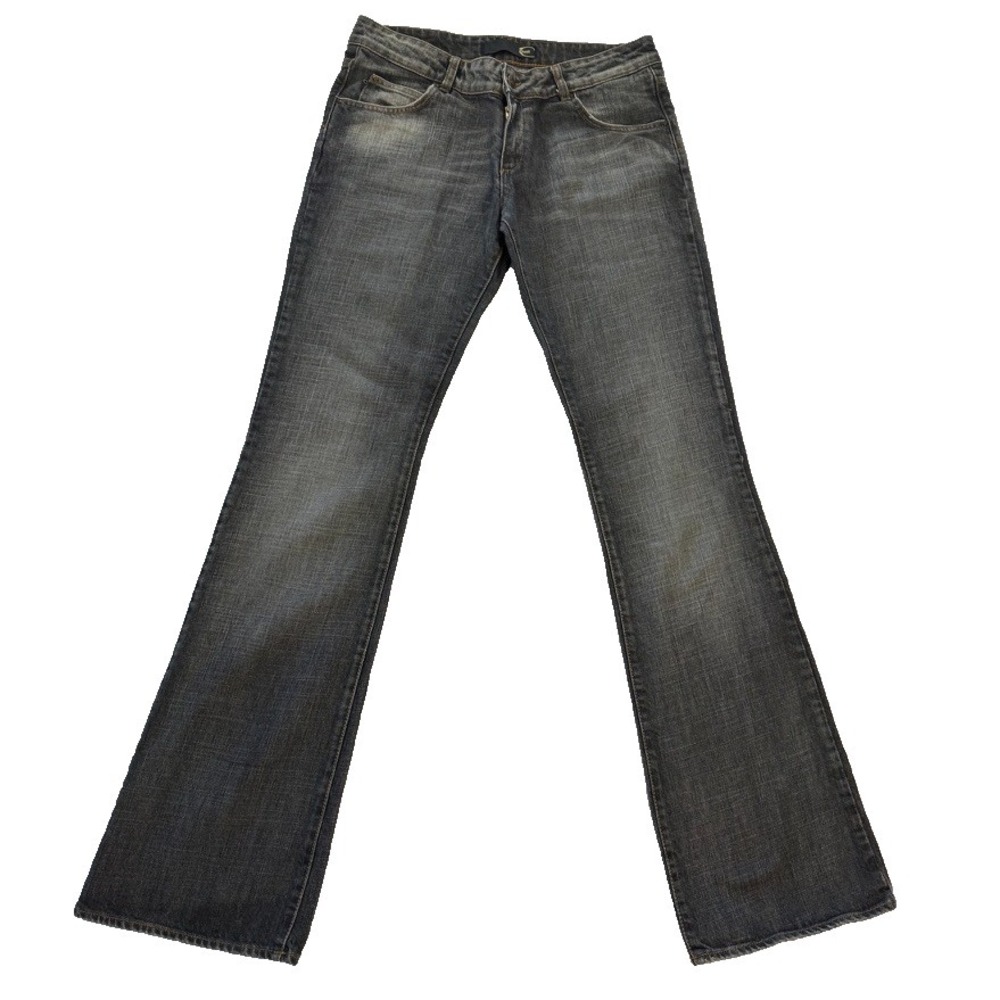 Just Cavalli Y2K Jeans 29x35 IT 43 Denim Low Rise Long Gray Flare Rhinestone